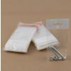 Sacchetto polipropilene con chiusura adesiva e appendino espositore 7x10 cm