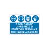 Cartello segnaletico E' OBBLIGATORIO USARE I MEZZI DI PROTEZIONE PERSONALE IN DOTAZIONE A CIASCUNO