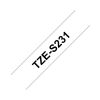Nastro TZE-S231 da mm. 12 nero/bianco