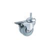 Ruota supporto girevole perno filettato con freno GGD ruote doppie 75 x 22 mm