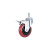 Ruota PPL supporto girevole perno filettato con freno 125 x 30 mm