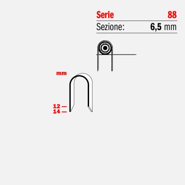 Punti bombati in acciaio per cavetti serie 88