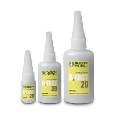Adesivo istantaneo cianoacrilato B.FAST20 formati 10 gr. - 20 gr. - 50 gr.