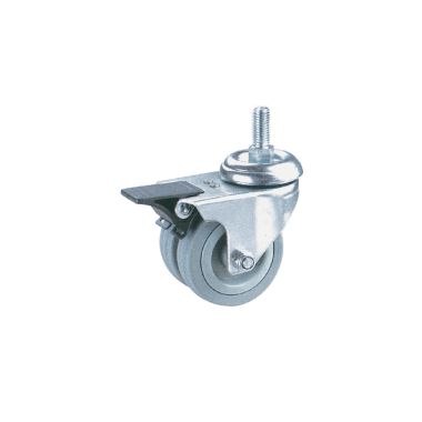 Ruote in gomma gemellate serie GGD con supporto a perno filettato
