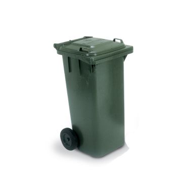 Contenitore rifiuti B120 verde ruote coperchio fermasacco