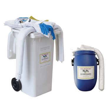 Kit pronto intervento OLEO per assorbimento liquidi anche in acqua