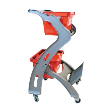 Carrello in plastica con doppio cestino estraibile (28 litri x 2)