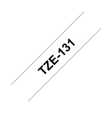 Nastro TZE-131 da mm.12 nero/trasparente