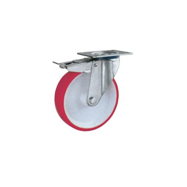 Ruota NPU supporto girevole a piastra con freno 125 x 35 mm
