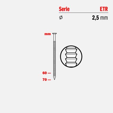 Chiodi a testa tonda elettrosaldati in rotolo serie ETR (ring)