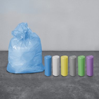 Sacchi spazzatura colorati trasparenti