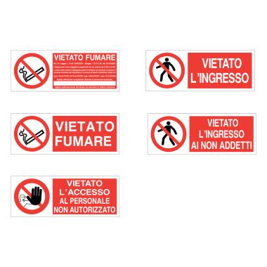 Cartelli segnaletici di divieto