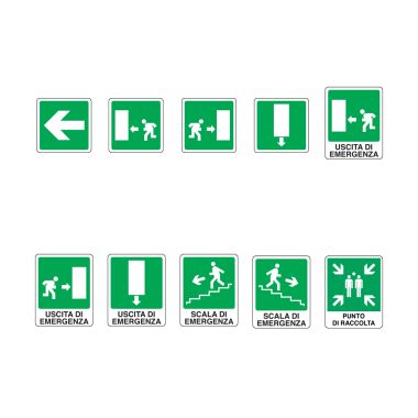 Cartelli segnaletici di salvataggio